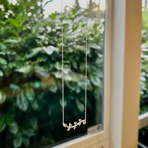 Olive Leaf Vine Pendant Necklace